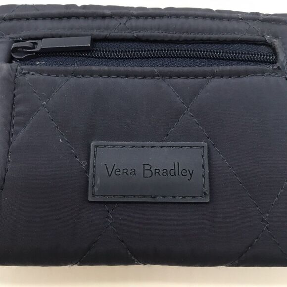 Vera Bradley Wallet Trifold CC ID Cash Quilted Navy Blue Floral Lined 5.5 x 4.5 - Picture 2 of 15